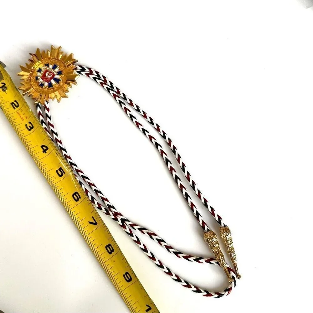 El Bekal red white blue bolo tie el bekal